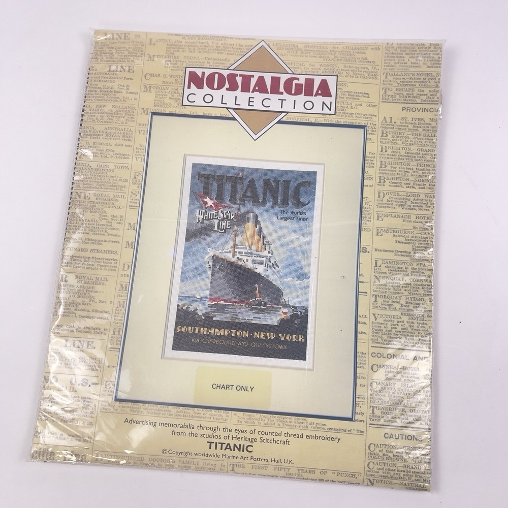 Heritage Stitchcraft Titanic White Star Line Cross Stitch Embroidery Pattern